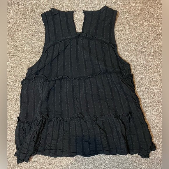 Topshop Baby Doll Smock Top Black- size 8 - Picture 4 of 6